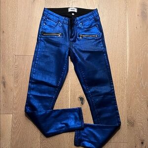 PAIGE Shimmering Blue Pants